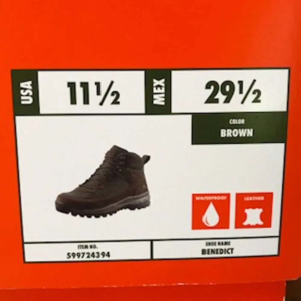 Size 11 1/2  . Waterproof Hiking Boots . Benedict . Ozark Trail . New in Box